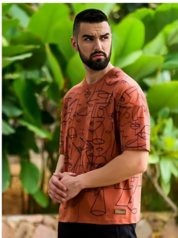 Men Graphic Printed Drop-Shoulder Sleeves Oversized Pure Cotton T-shirt