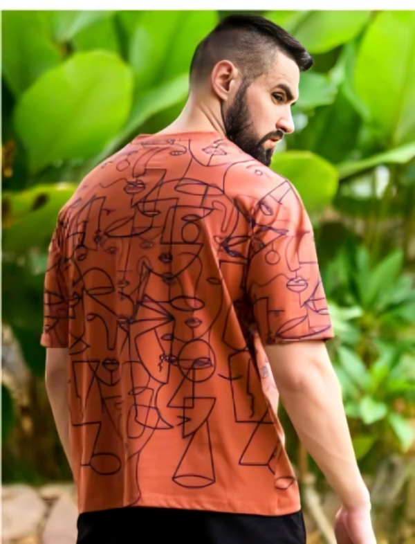 Men Graphic Printed Drop-Shoulder Sleeves Oversized Pure Cotton T-shirt