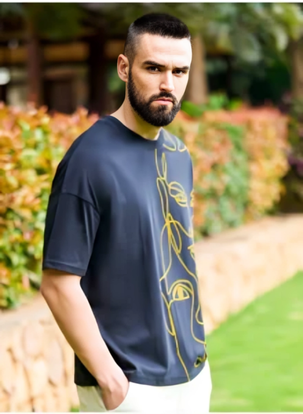 Graphic Printed Oversized Drop Shoulder Sleeves Pure Cotton T-shirt