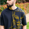 Graphic Printed Oversized Drop Shoulder Sleeves Pure Cotton T-shirt