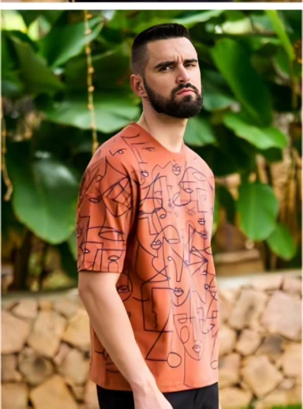 Men Graphic Printed Drop-Shoulder Sleeves Oversized Pure Cotton T-shirt