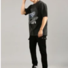 Men Graphic Printed Round Neck Cotton Oversized T-shirt