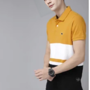 Men Mustard Pure Cotton T-shirt